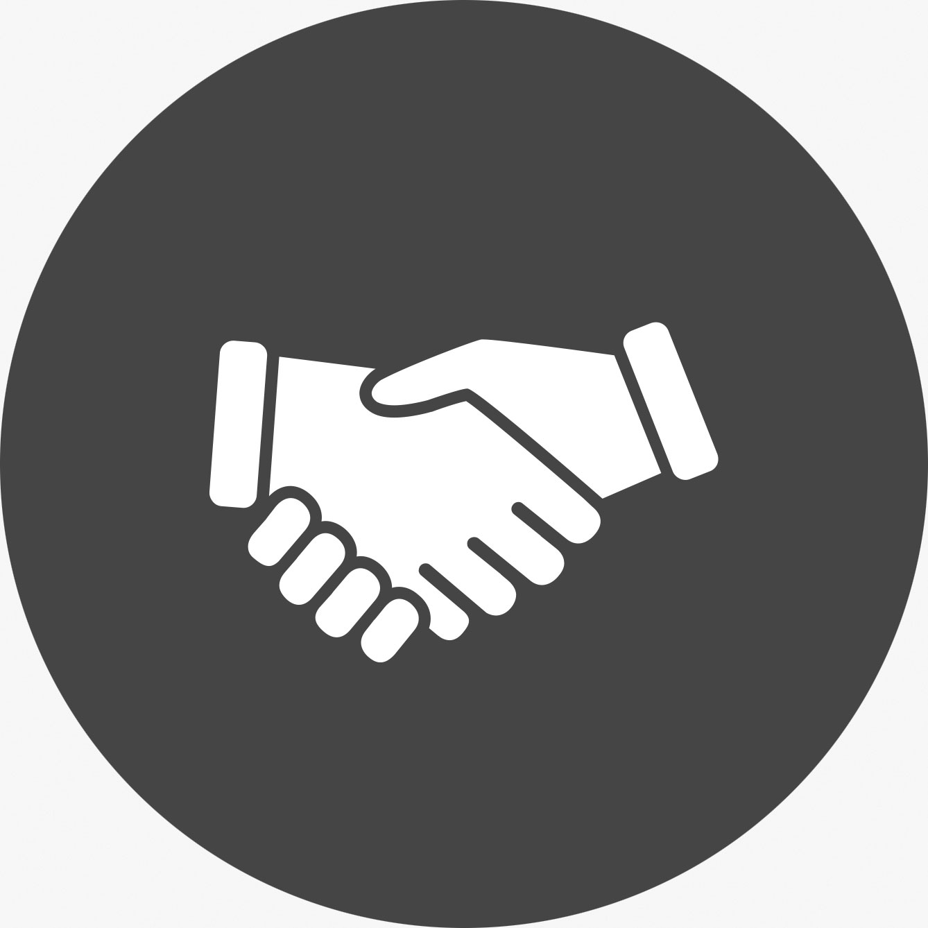 policies button, shaking hands